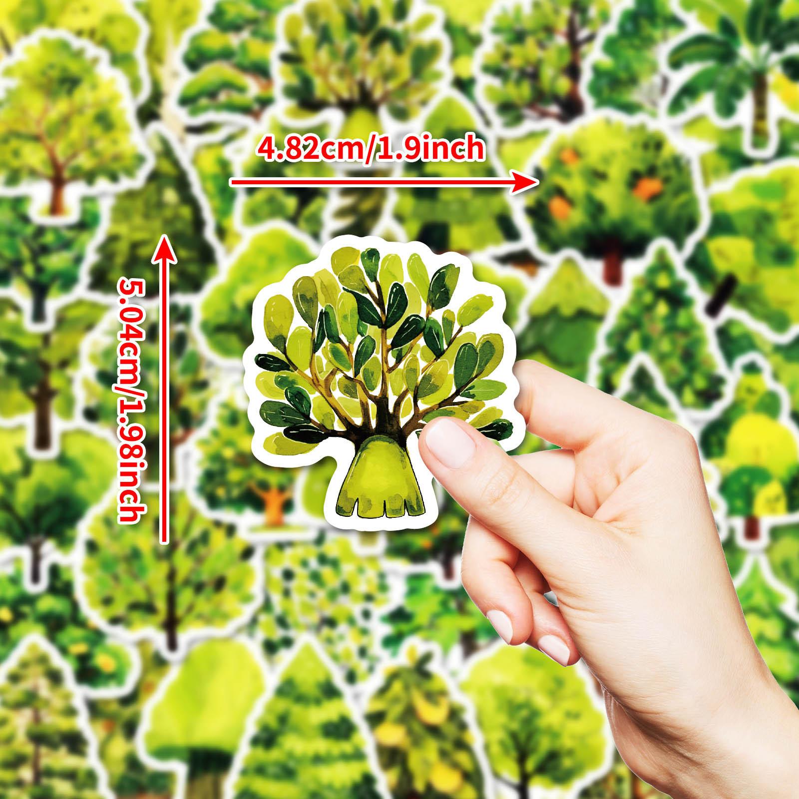50 Cartoon Green Forest Graffiti Stickers Waterproof Decorative Stickers