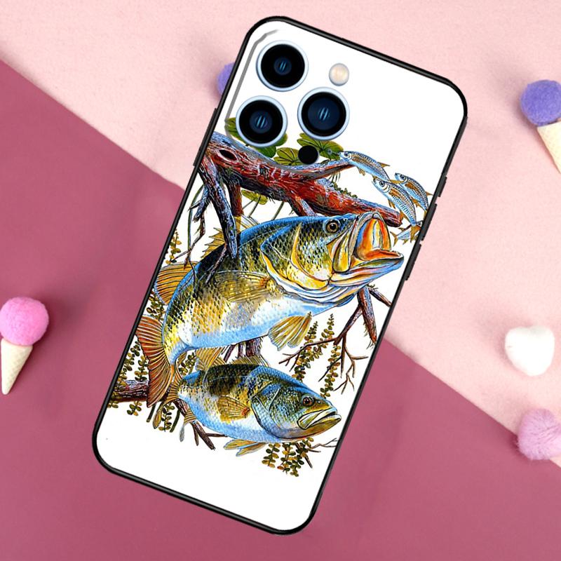 Bass Fishing Phone Case For iPhone 17 Pro Max 17 Air 16E 13 12 Mini 15 14 Plus 11 16 Pro Max Back Cover