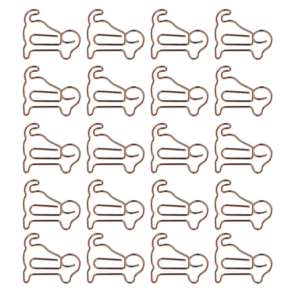 20pcs Shaped Paper Clips Animal Dog Shapes Gold Light Portable Fun Organizing Metal Clips for D