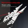 1Pc 21-in-1 Electrician Multi-Tool: Copper Wire Stripping & Crimping Pliers, Wire Winding Clamp, Cutting & Wrench Pliers