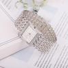 Women's Fashion Square Dial Quartz Bracelet Watch with Diamonds
