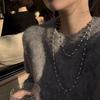 Luxury Necklace Double-Layered White Pearl Necklace for Women Fashionable Long Chain Dress Accessories Gift for Girl Mother