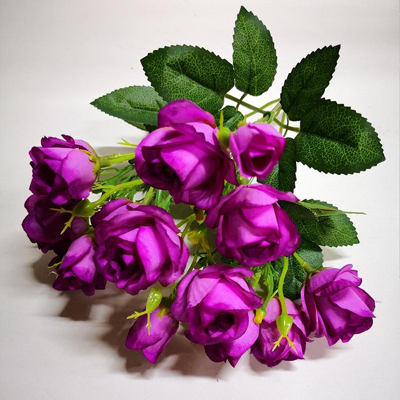 European & Korean Style Artificial Rose Bouquet - 15 Small Roses for Home Decor and Weddings