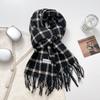 Korean Style Thick Warm Checkered Scarf Women Winter Neck Shawl Wrap