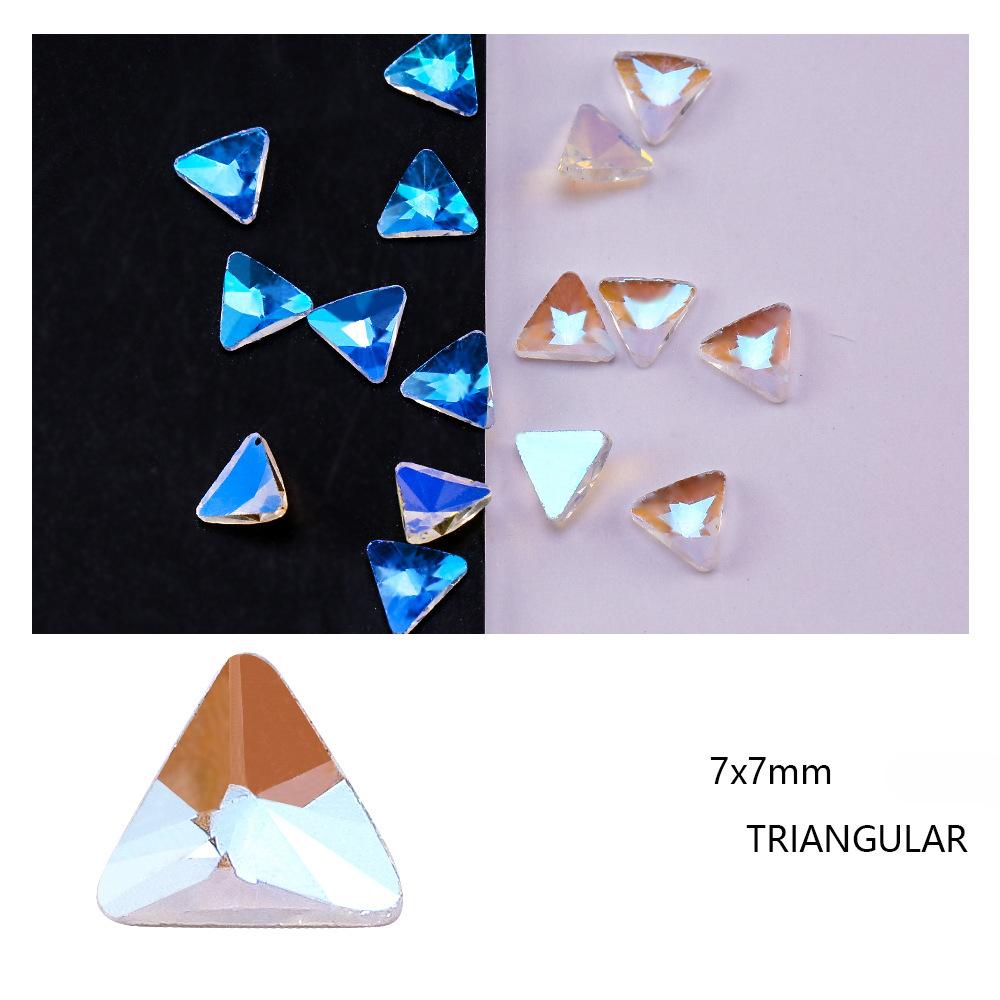 Elektrokaplama Aurora Ab Tırnak Sanatı Elmas Xiaohongshu Sıcak Elf İnternet Ünlü Düz Tabanlı Özel Şekilli Elmas