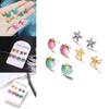 Unique Colorful Starfish Shell Stud Earrings With Mermaid Seashell Design For Women