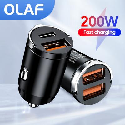 Olaf 200w USB C Autoladegerät Schnellladung Qc3.0 Typ C Pd Schnellladegerät Zugring im Auto für iPhone Xiaomi Samsung Huawei