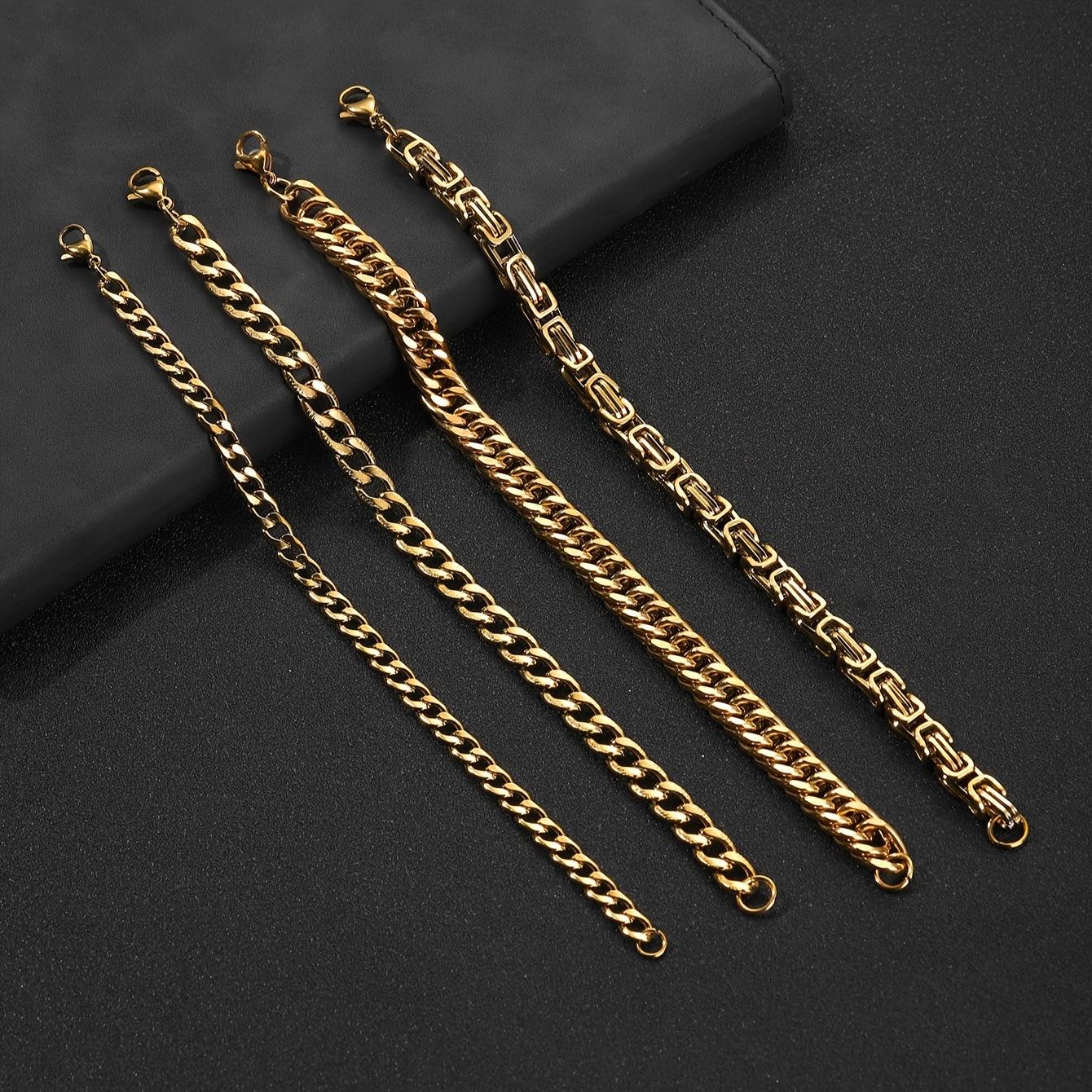 

Stainless Steel Bracelet Four-Piece Set Simple Electroplated Bracelet Set Light Luxury High-End Titanium Steel Jewelry Factory золотий