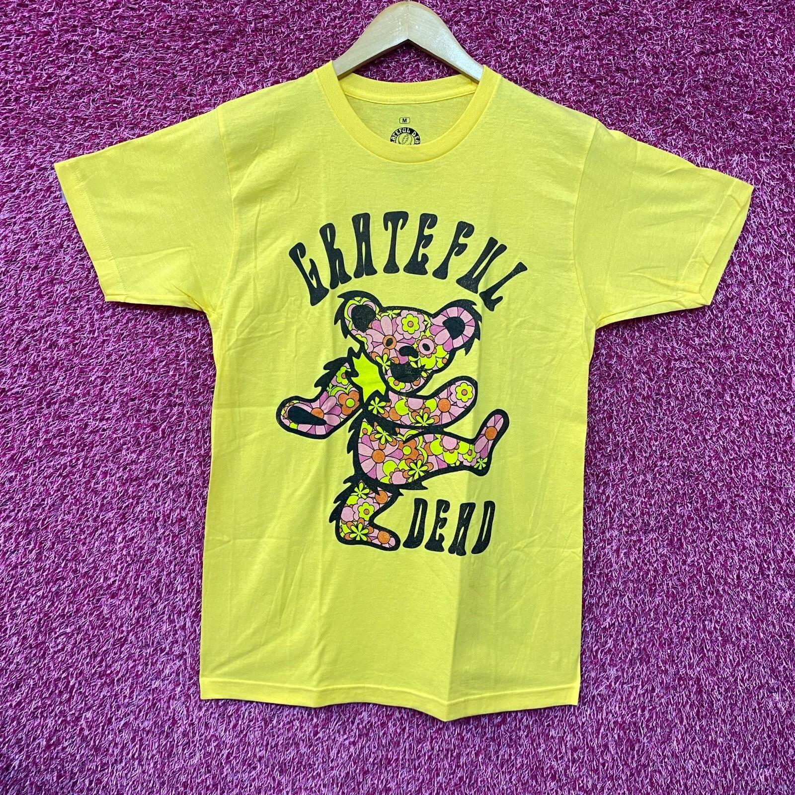 Grateful Dead Dancing Bear Flower Yellow T-Shirt Medium XXXL