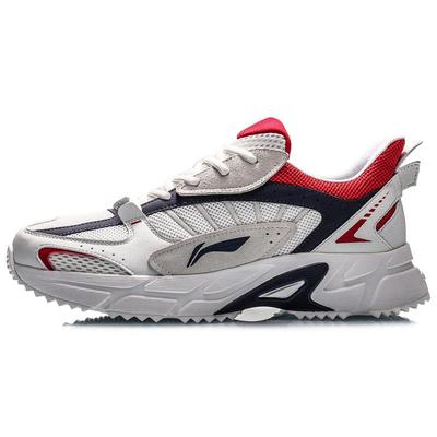 Li Ning Trendige Niedrige Laufschuhe Herren Weiß Blau Rot ARLQ009-3