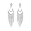 Temperament Advanced Sense Hollow Love Long Fringed Earrings