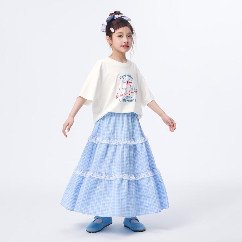 Girls' Summer Plaid A-line Skirt