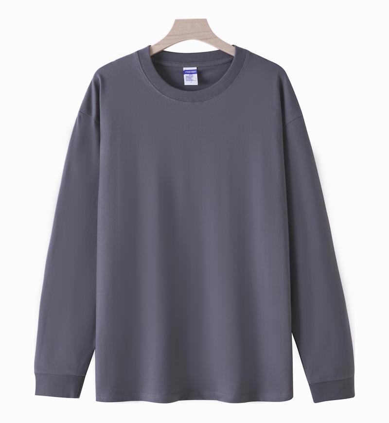 Heavy Double Yarn Long Sleeve Cotton T-shirt with Custom LOGO