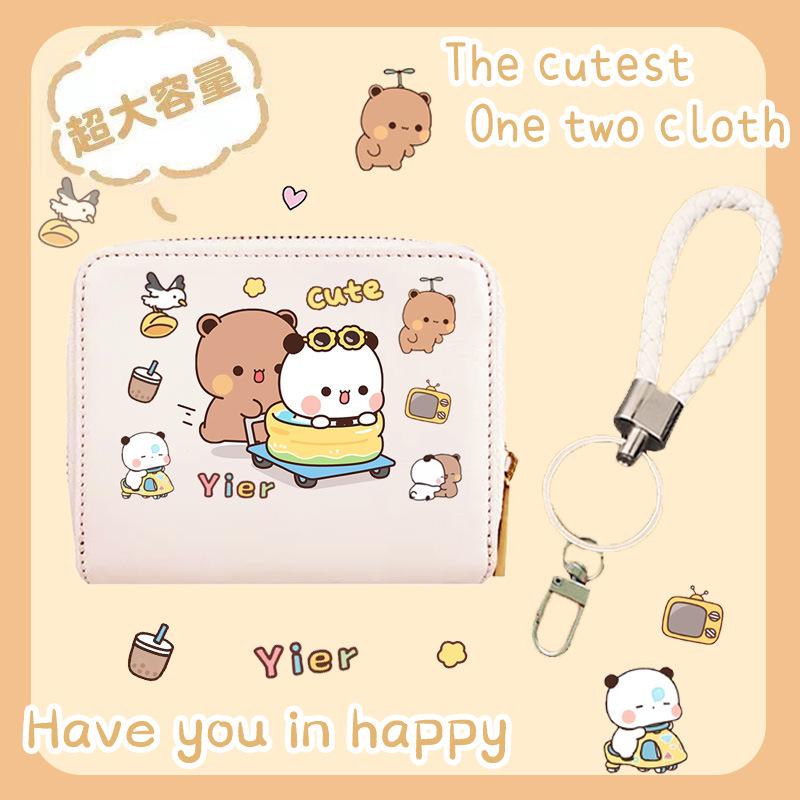 Cartoon Card Holder & Wallet: Cute Gift for Women & Students, Portable Storage Bag with Hanging Ornament