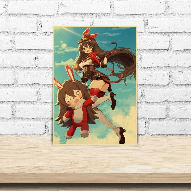 Genshin Impact Series Poster HD Game Posters Kraft Paper Painting Home Decor Bedroom Wall Art Picture Sexy Anime Girl Poster