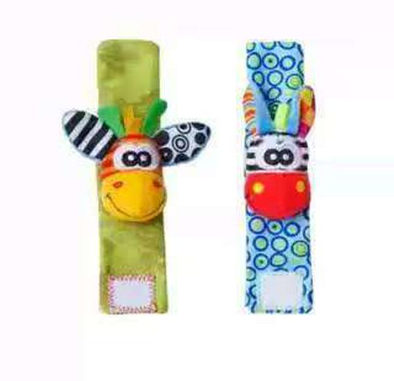 Cartoon Animal Baby Wrist Rattles & Socks Set