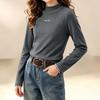 Girls Lined Mock Neck Long Sleeve Base Layer Top for Winter