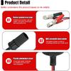12 Inch Cigarette Lighter Extension Cord, 12V Car Battery Clamp-on Extension Charge Cable, Battery Alligator Clip to Female Cigarette Lighter Socket,