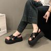 Silver slippers women's summer outer wear 2025 new trendy retro small man thick bottom heightening Korean cool slippers
