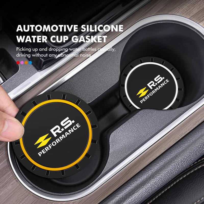 2pcs Silica Gel Car Coaster Water Cup Holder Anti Slip Pad Mat For Renault Arkana Captur Twingo Talisman RS Line Logan Duster HH8