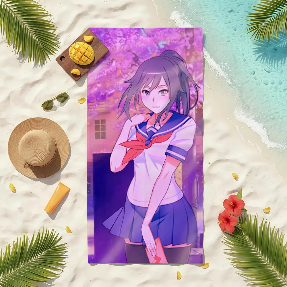 Anime Yandere Simulator Game Towel Soft Pool Gift For Travel Gym Shower Camping Quick Dry Sports Beach Towels