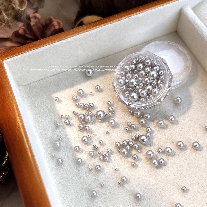 

1Box Nail Diamond Pearl Jewelry Mixed Size Packaging Maillard Style Nail Decoration Accessories Nail Painting Nail Salon серебряный
