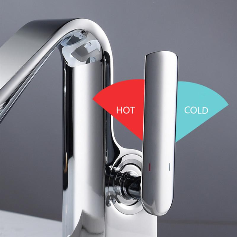 Basin Faucet brass material Top High Quality Hot and Cold Single Lever Decked bathroom Sink Tap Crane New