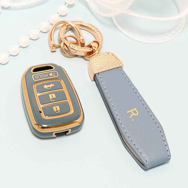 Auto Remote Shell Fob Holder Keychain Car Key Cover Case Cap For Honda Crv Jazz Hr-V Hrv Accord Civic 2013 2014