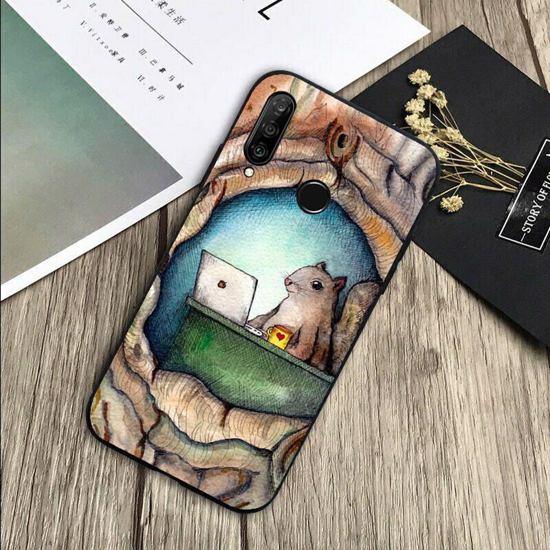 Cartoon Squirrel For Huawei Nova 8i 11i 12i 12s 9 10 SE Y60 Y70 Y90 Y72 Y73 Y61 Y91 P60 Pro P30 P40 Lite Case