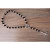 Rosary Necklace Gothic Inverted Cross Pendant Pagan Mysterious Silver Pentagram