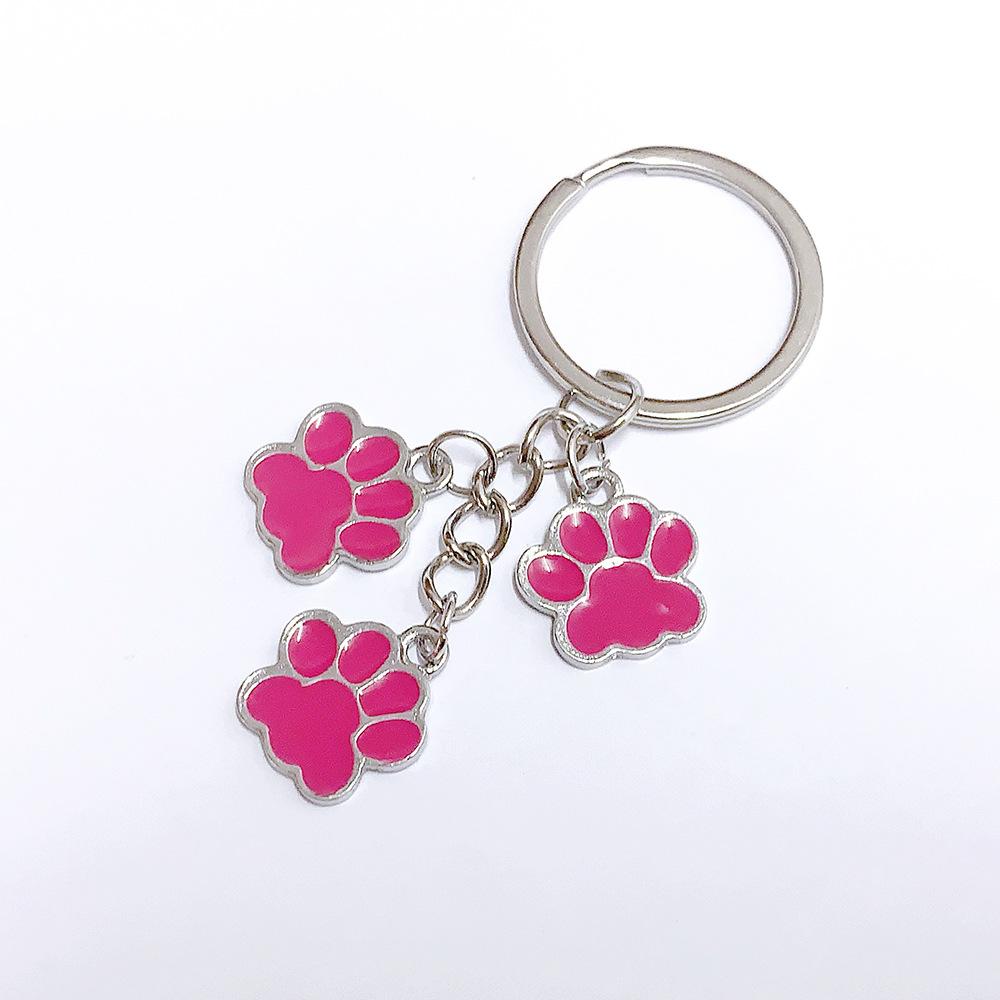 

Cute Enamel Keychain Cat Dog Paw Key Ring Footprints Key Chains For Women Men Handbag Accessorie DIY Handmade Jewelry Gifts