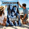Custom Name Personalized Avatar Print Beach Towel, for Trip Camping Beach Party Home Decor, Birthday Gift for Family & Friends