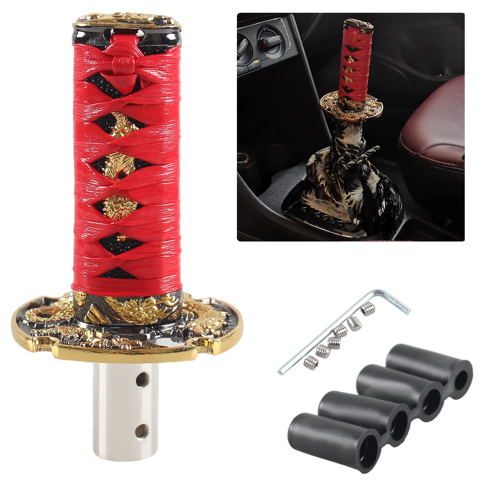 

VEHSUN Universal Shift Knob, Japanese , Truck, Gear Knob, Samurai , Long, 3.9 inches красный