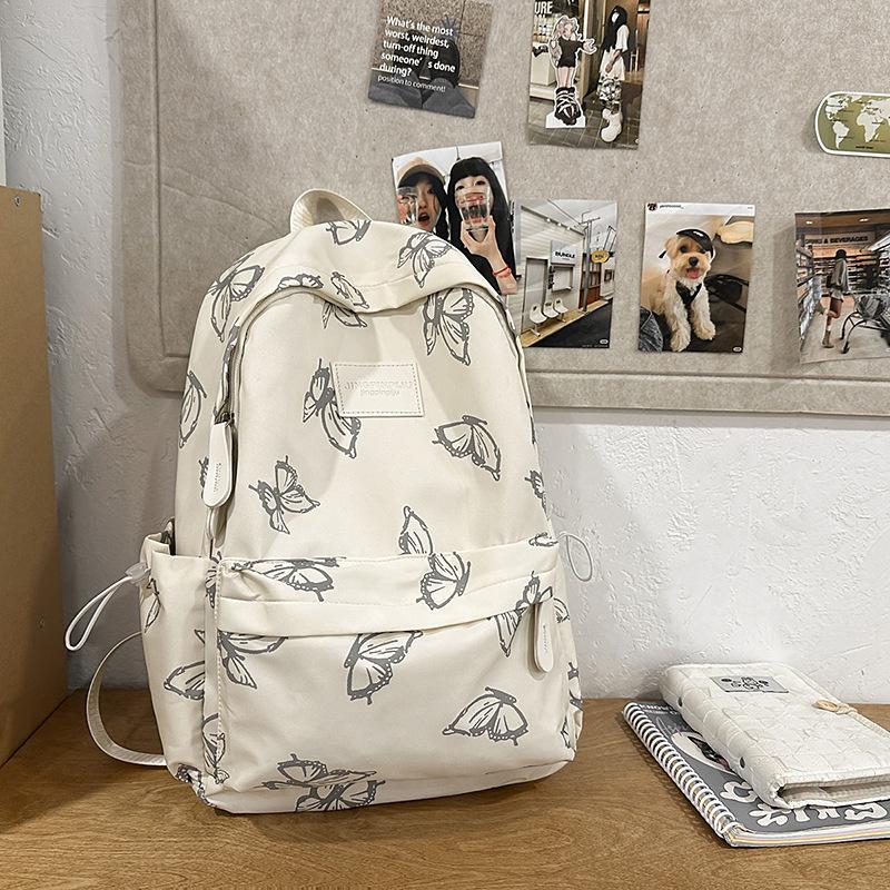 Sac à dos japonais ins Papillon Sac à dos pour étudiante Collège Lycée Sac d'école Capacité élevée Voyage Sac à dos léger