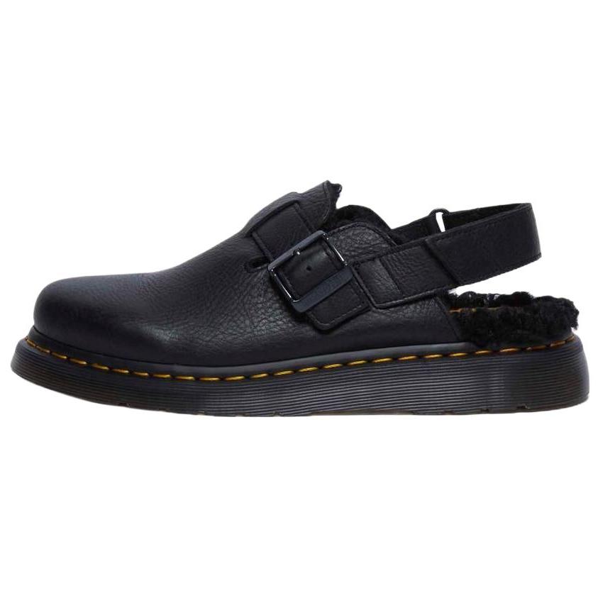 Dr. Martens Unisex Jorge II Faux Fur Lined Leather Slingback Mules Black 31885001 41