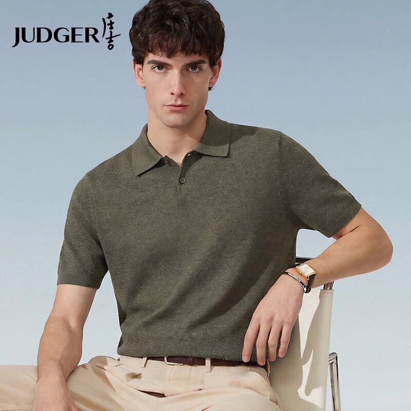 Judger Men s Linen Blend Cooling Knit Polo Shirt M