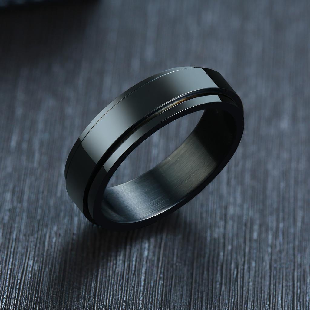 Vnox Rotatable Spinner Ring For Men Women,6/8mm Solid Glossy Matte Wedding Band,Basic Simple Casual Classic Retro Fraternal Ring