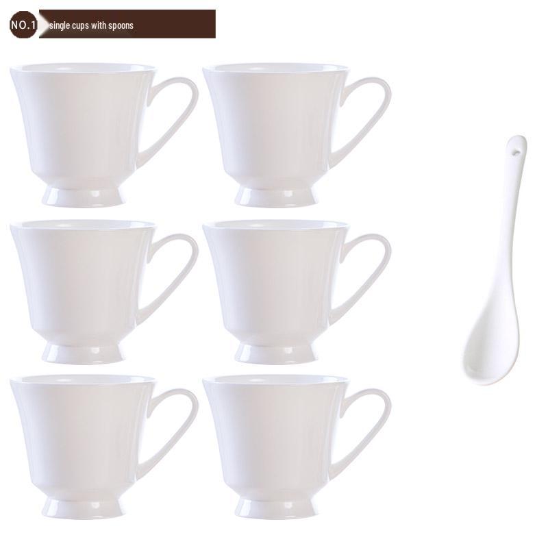 White Bone China Ceramic Latte & Tea Cup