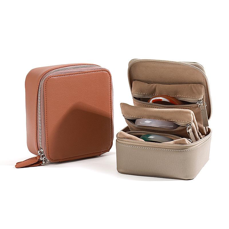 Leather Zipper Jewelry Bag, Pendant Bracelet Jade Bracelet Jewelry Storage Box, Portable Jewelry