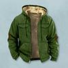 Herren Thermojacke mit Kapuze Kordelzug Langarm Einfarbig Jacke mit Taschen Reißverschluss