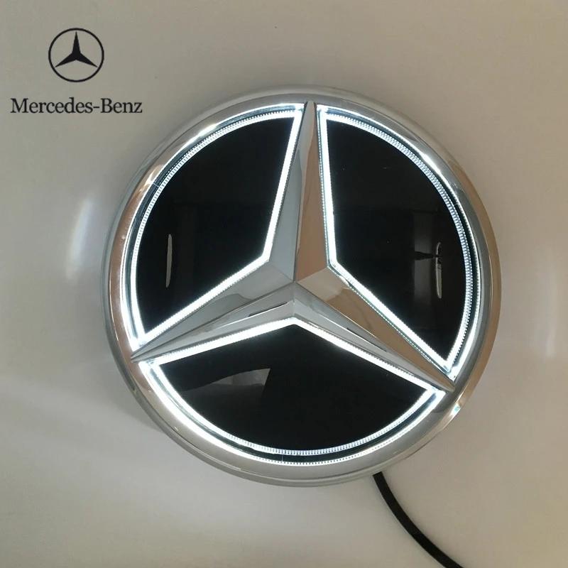 Car Sticker C200 E300 Hot 2026 For Benz Car Front Grill Logo Light mirror face LED Badge Emblem Luminous Decorative Light For Me