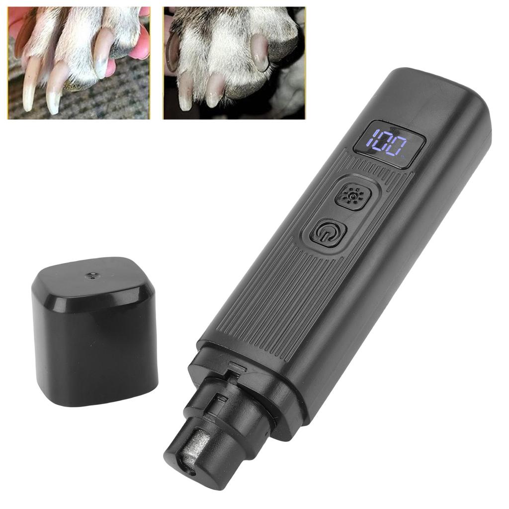Dog Nail Grinder Multifunctional Built In LED Light Low Noise Rechargeable Pet Nail Trimmer for Home