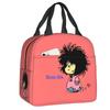 Maßgeschneiderte Mafalda Manga Thermoisolierte Lunchtaschen Damen Argentinien Cartoon Tragbarer Lunchbehälter für Reiseaufbewahrung Lebensmittelbox
