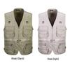 Men's Plus Size Multi-Pocket Outdoor Fishing Vest - Casual Sleeveless Jacket
