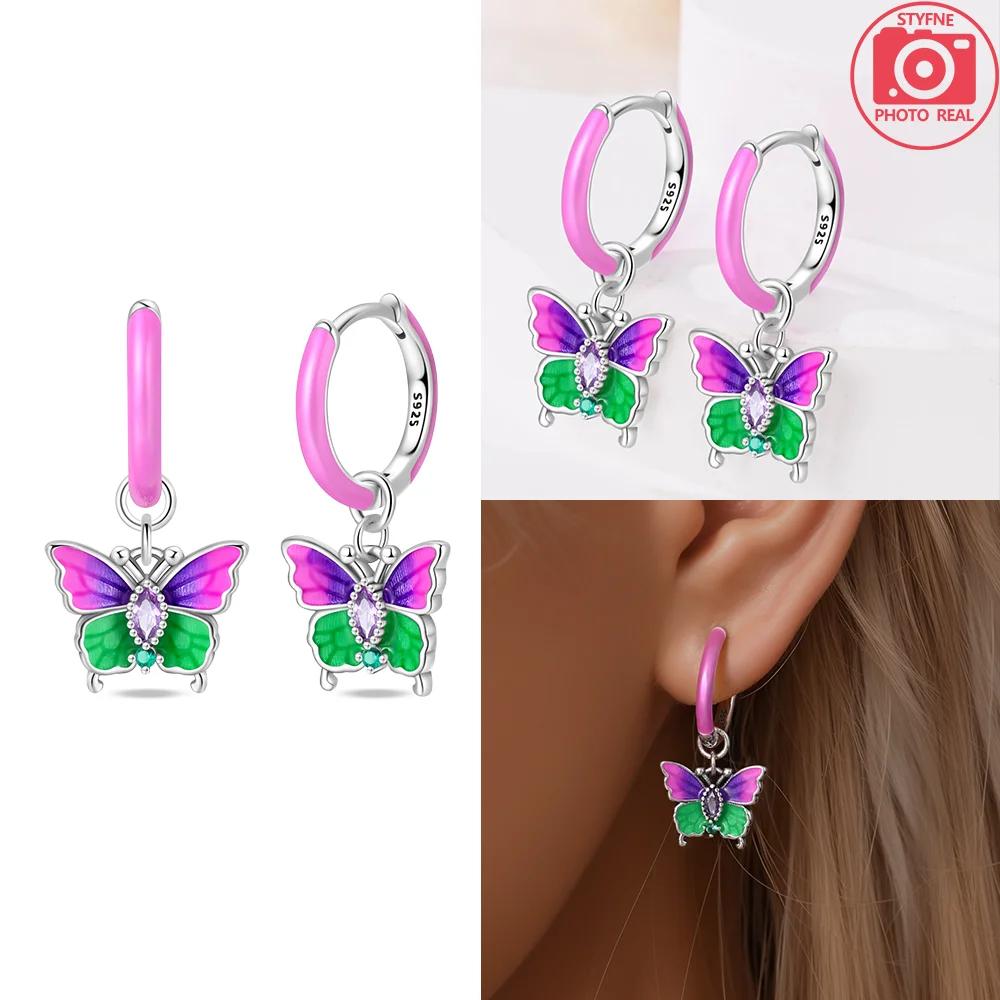 Authentic copper Sunflower Woman Earring Moon Flower Butterfly Dragonfly Earring Accessories Valentines Fine Gift Jewellery Set