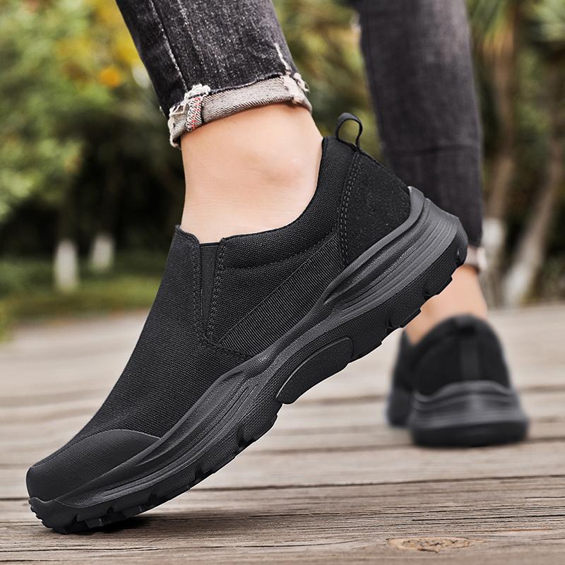 Men’s Outdoor Canvas Shoes Sneakers Driving Shoes Black Casual Plus Size  Slip On Wide Head Shoes for Farther