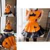 Süßes Lolita Kürbis Dienstmädchen Halloween Party Kostümkleid mit Kopfschmuck