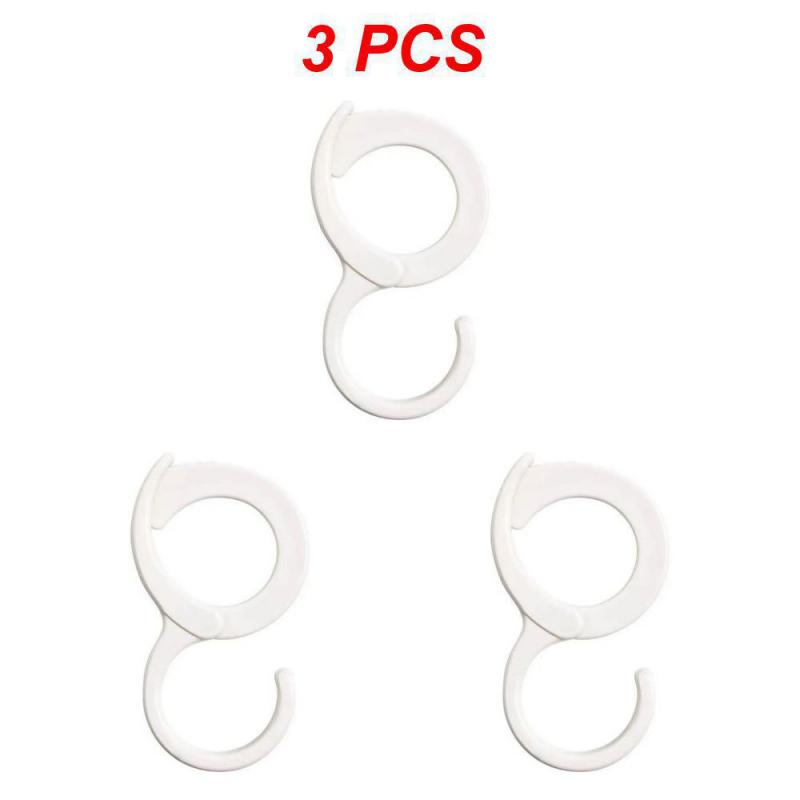 Ring Buckle Railing Abs Home Hook Hanger Coat Hat Tie Hanging Storage Organizer Hook S-shaped Plastic Snap Ring