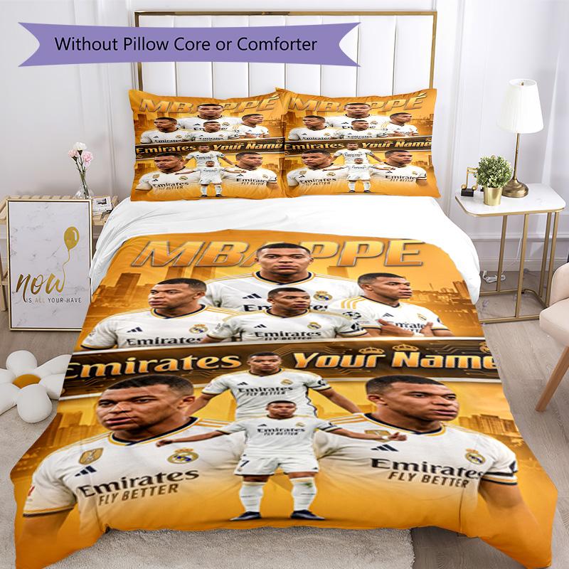 Mbappé Personalized Name Bedding Set Suitable for Study room Machine Washable Home Decor Wedding Party GiftLuxury Gift for Birthday,