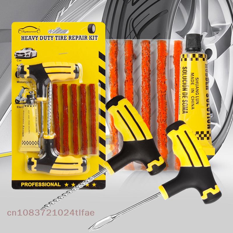 მანქანის საბურავის სარემონტო ხელსაწყოების ნაკრები წებო ზოლები წებო სწრაფი შეკეთება მოტოციკლეტის ვაკუუმის საბურავი უნივერსალური სარემონტო გადაუდებელი